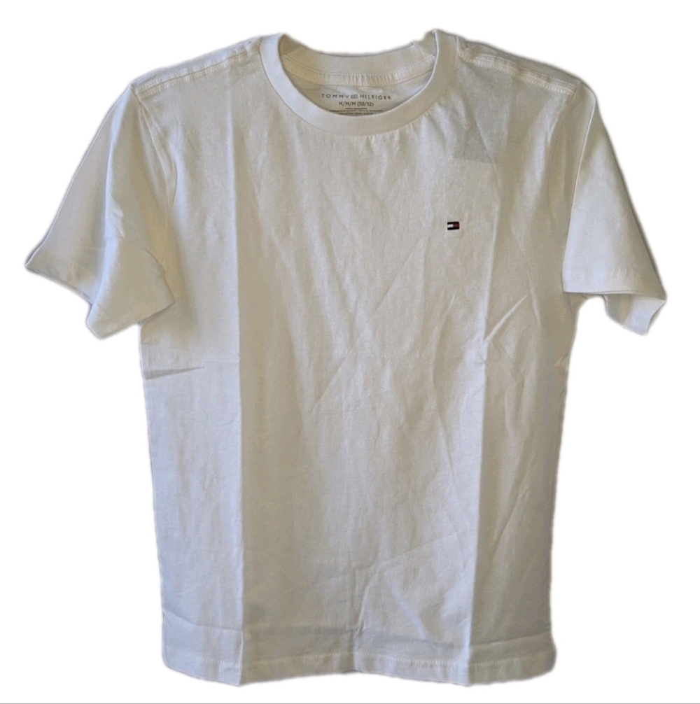 Tommy Hilfiger Classic Crew Neck T-Shirt White Boys Medium NWT